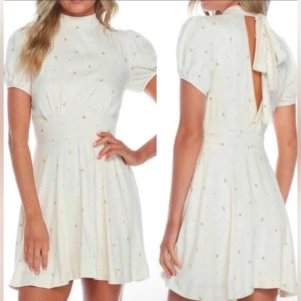 Free People "Abbie" Polka-dot Mini Dress Size 6 NWT 2 Ways To Wear!